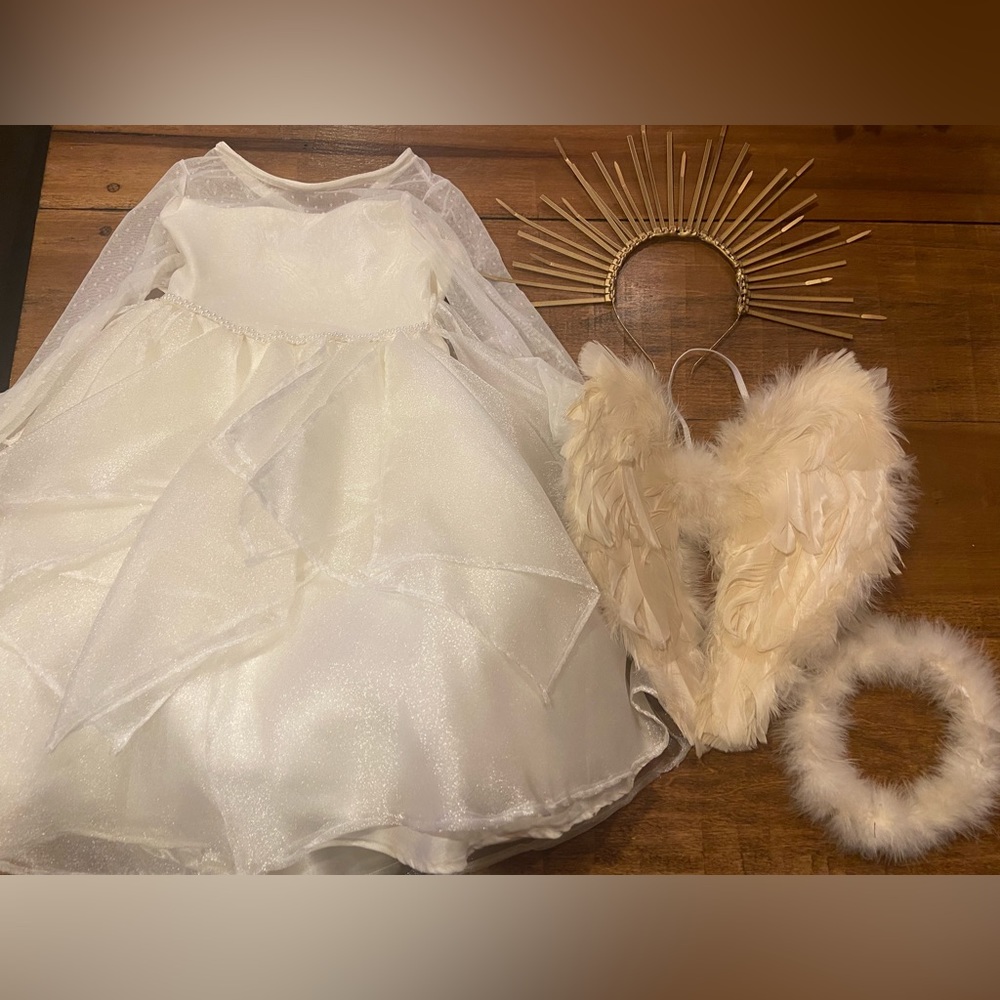 Angel costume - handmade halo and dress
